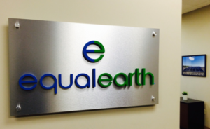 brushed aluminum plaque with dimensional letterss
